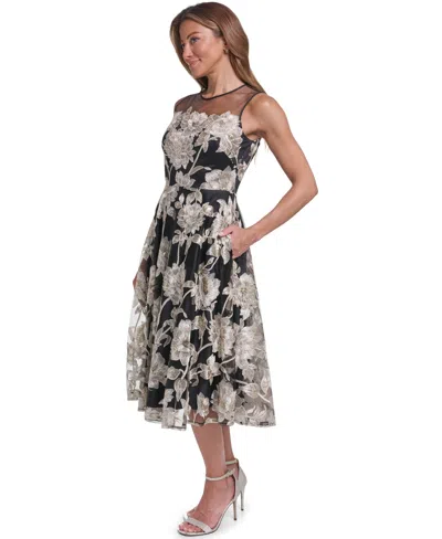 Eliza J Women's Floral Lace A-line Midi Dress In Multi