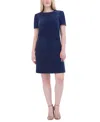 Eliza J Tweed Shift Dress In Medium Blu