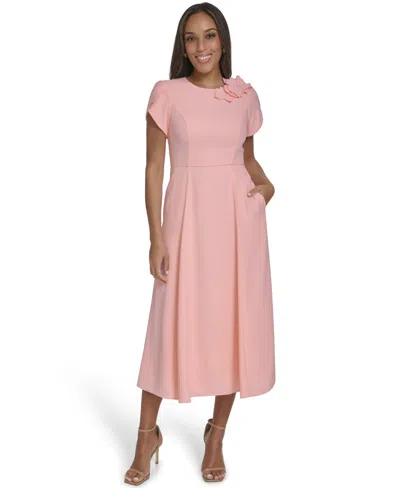 Eliza J Women's Jewel-neck Midi Dress In Pink