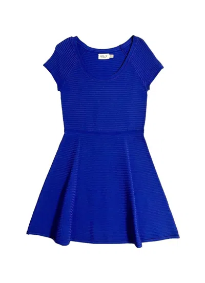 Eliza J Women's Knit Fit & Flare Striped Knit Cap Sleeve Mini Dress In Blue