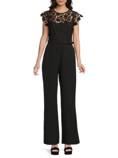 Eliza J Women's Lace Bodice Jumpsuit In Black