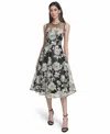 Eliza J Women's Lace Crewneck Midi Dress In Black