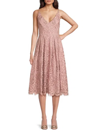 Eliza J Women's Lace Midi Fit & Flare Dress In Blush