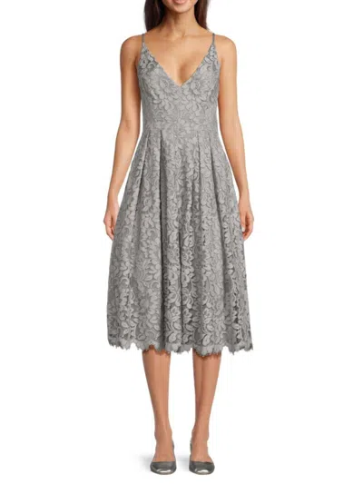 Eliza J Women's Lace Midi Fit & Flare Dress In Silver
