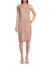 Eliza J Illusion Lace Sheath Dress In Blush