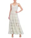 Eliza J Petite V-neck Sleeveless Lace Maxi Dress In Multi