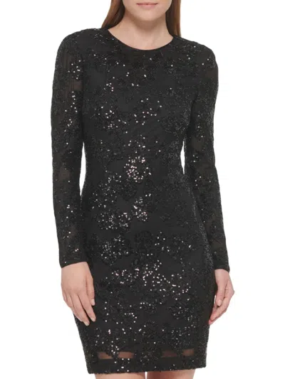 Eliza J Women's Long Sleeve Sequin Bodycon Dress In Black