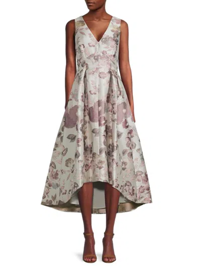 Eliza J Women's Metallic Floral Fit & Flare Dress In Ivory Multi