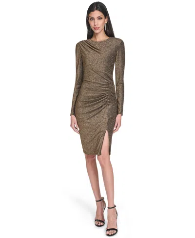 Eliza J Women's Metallic Ruched Sheath Dress In Brown