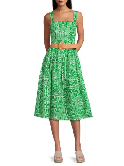 Eliza J Women's Missy Floral Cotton A-line Midi-dress