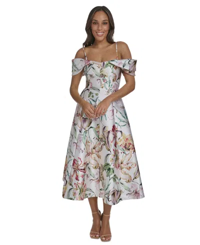 Eliza J Women's Off-the-shoulder Flare Midi Dress In Multi