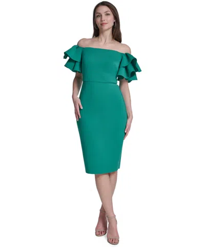 Eliza J Women's Off-the-shoulder Sheath Dress In Green