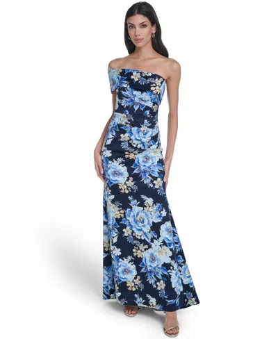 Eliza J Women's One-shoulder Ball Gown In Blue