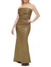 Eliza J Women's One-shoulder Foil Knit Gown In Brown