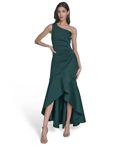 Eliza J Women's One-shoulder High-low Hem Sleeveless Gown In Green