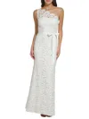Eliza J Women's One Shoulder Lace Gown In Ivory Beige