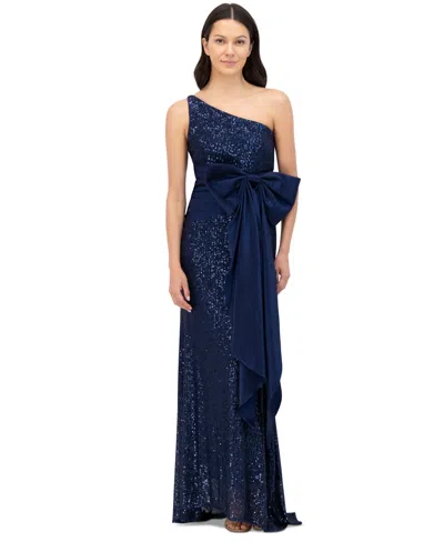 eliza j one shoulder dress navy Eliza J One-shoulder Gown