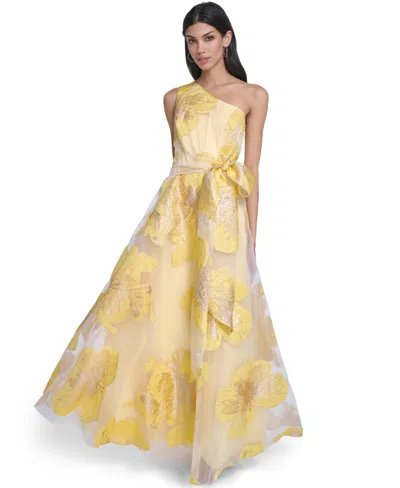 Eliza J Women's One-shoulder Strap Ball Gown In Yellow