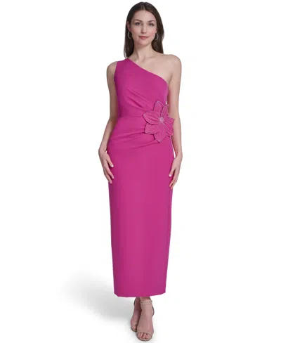 Eliza J Women's One-shoulder Pleated Midi Dress In Pink