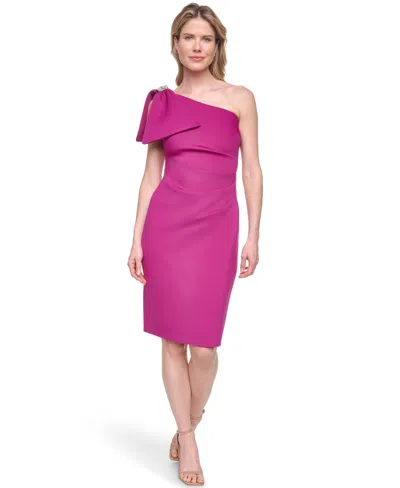 Eliza J Women's One-shoulder Shoulder Drape Dress In Purple