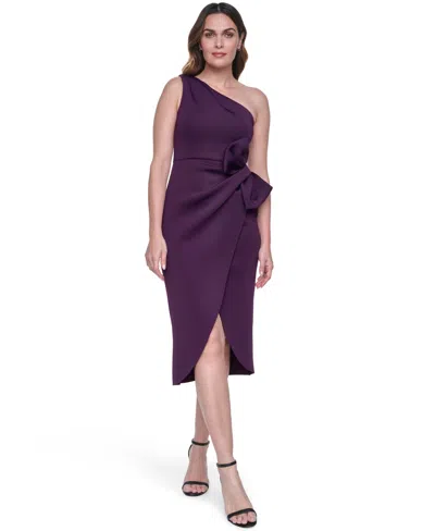 Eliza J Women's One-shoulder Side Bow Dress In Purple