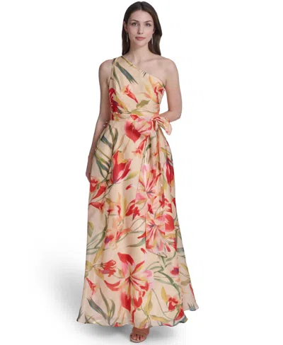 Eliza J Women's One-shoulder Sleeveless Ball Gown In Yellow