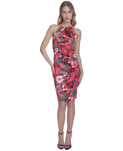 Eliza J Women's Printed Side-pleat Sleeveless Sheath Dress