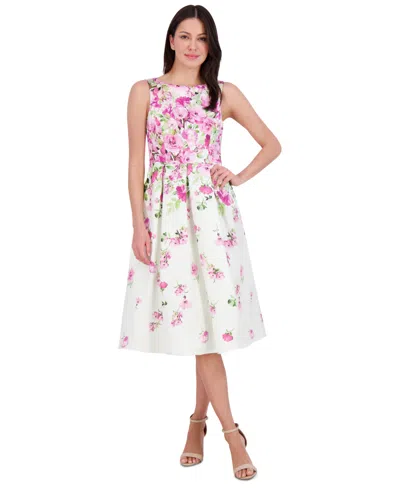 Eliza J Women's Printed Sleeveless Fit & Flare Dress In Pink Multi
