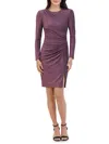 Eliza J Women's Ruched Glitter Sheath Minidress In Purple