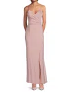 Eliza J Women's Ruched Sparkle Knit Gown In Blush