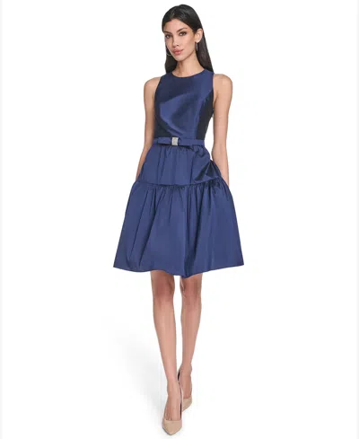 Eliza J Women's Ruffle Skirt Flounce Dress In Blue