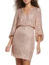 Eliza J Women's Sequined Cocktail Minidress In Gold