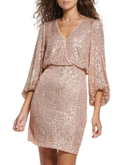 Eliza J Women's Sequined Cocktail Minidress In Gold