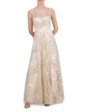 Eliza J Women's Sequined Illusion Gown In Champagne In White