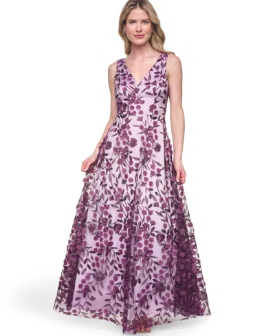 Eliza J Women's Sleeveless V-neck Ball Gown In Purple