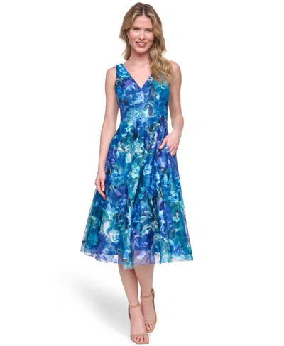 Eliza J Women's Sleeveless V-neck Dress In Blue