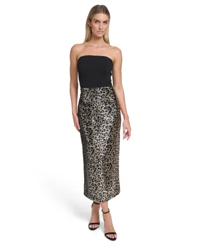 Eliza J Women's Social Sequined Strapless Dress In Black