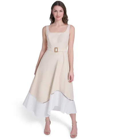 Eliza J Women's Square Neck Midi Dress In Neutral
