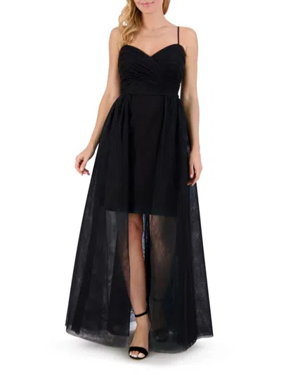 Eliza J Women's Sweetheart Tulle Asymmetric Ballgown In Black