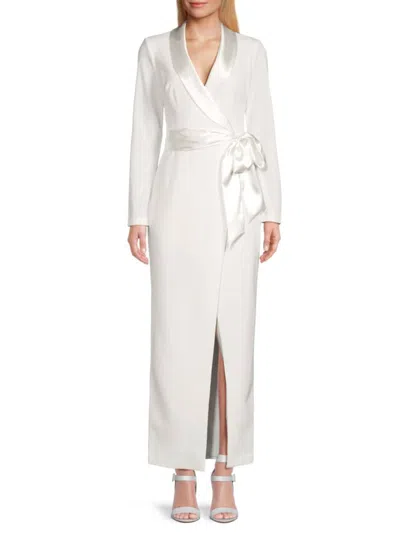 Eliza J Women's Tuxedo Wrap Gown In Ivory