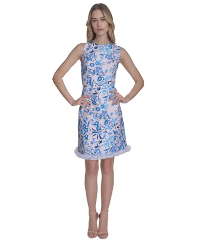 Eliza J Women's Tweed A-line Floral-pattern Dress In Iye