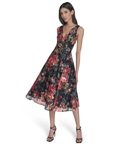 Eliza J Women's V-neck Sleeveless Midi Dress In Multi