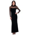 Eliza J Womens Solid Polyester Evening Dress In Black