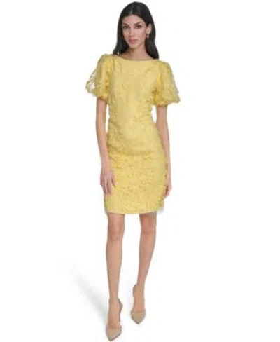 Eliza J Womens Boat Neck Shift Dress In Yellow