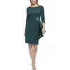 Eliza J Embellished-side-buckle Scuba Crepe Dress In Green