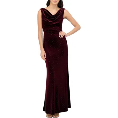 Eliza J Womens Embellished Velvet Evening Dress In Pink