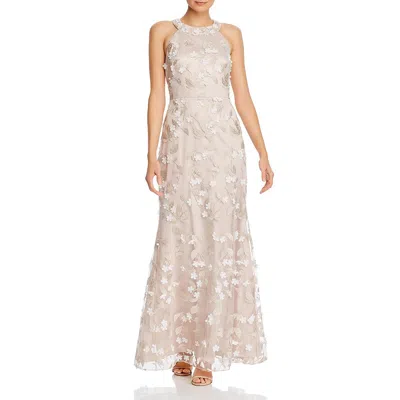 Eliza J Womens Floral Sleeveless Formal Dress In Neutral
