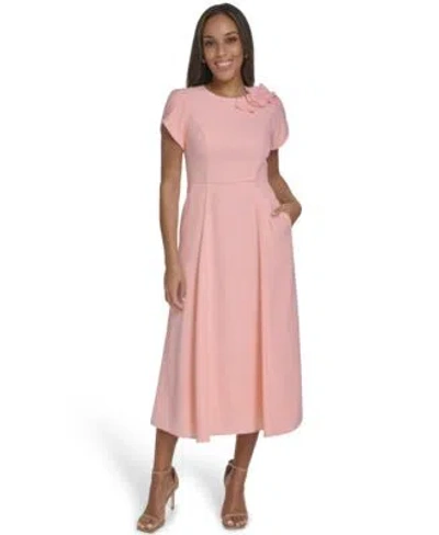 Eliza J Womens Jewel Neck Midi Dress In Pink
