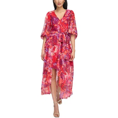 Eliza J Womens Metallic Hi-low Cocktail And Party Dress In Pink