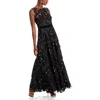 Eliza J Womens Metallic Velvet Evening Dress